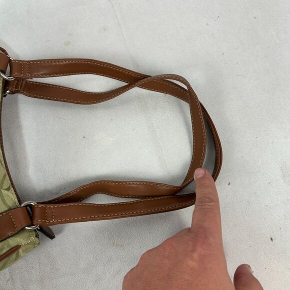 Rosetti Vintage Style Green Brown Shoulder Bag Geometric Pattern & Metal Accent - Picture 8 of 14